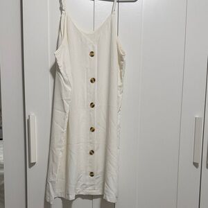 Elegant White Button-Down Dress